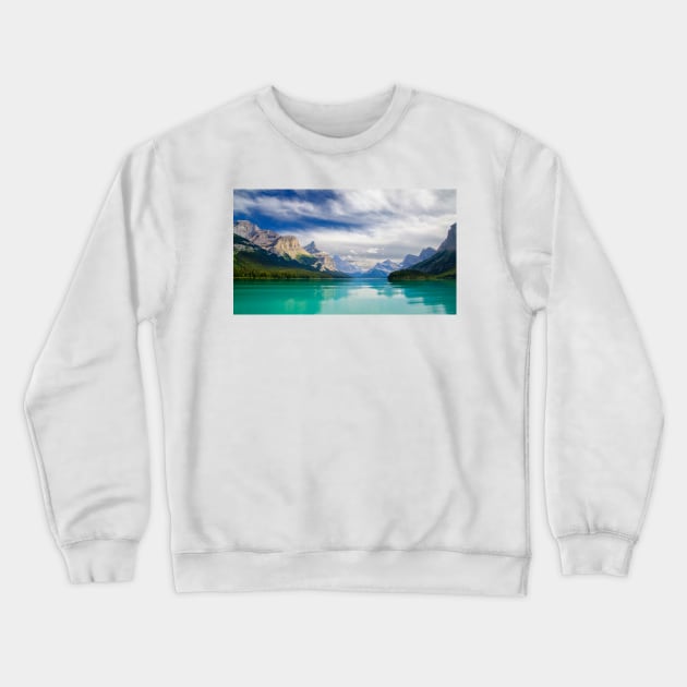 Peaceful Maligne Lake Crewneck Sweatshirt by BrianPShaw